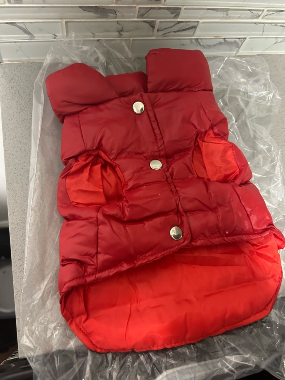 Moncler Red Puffer Dog Vest